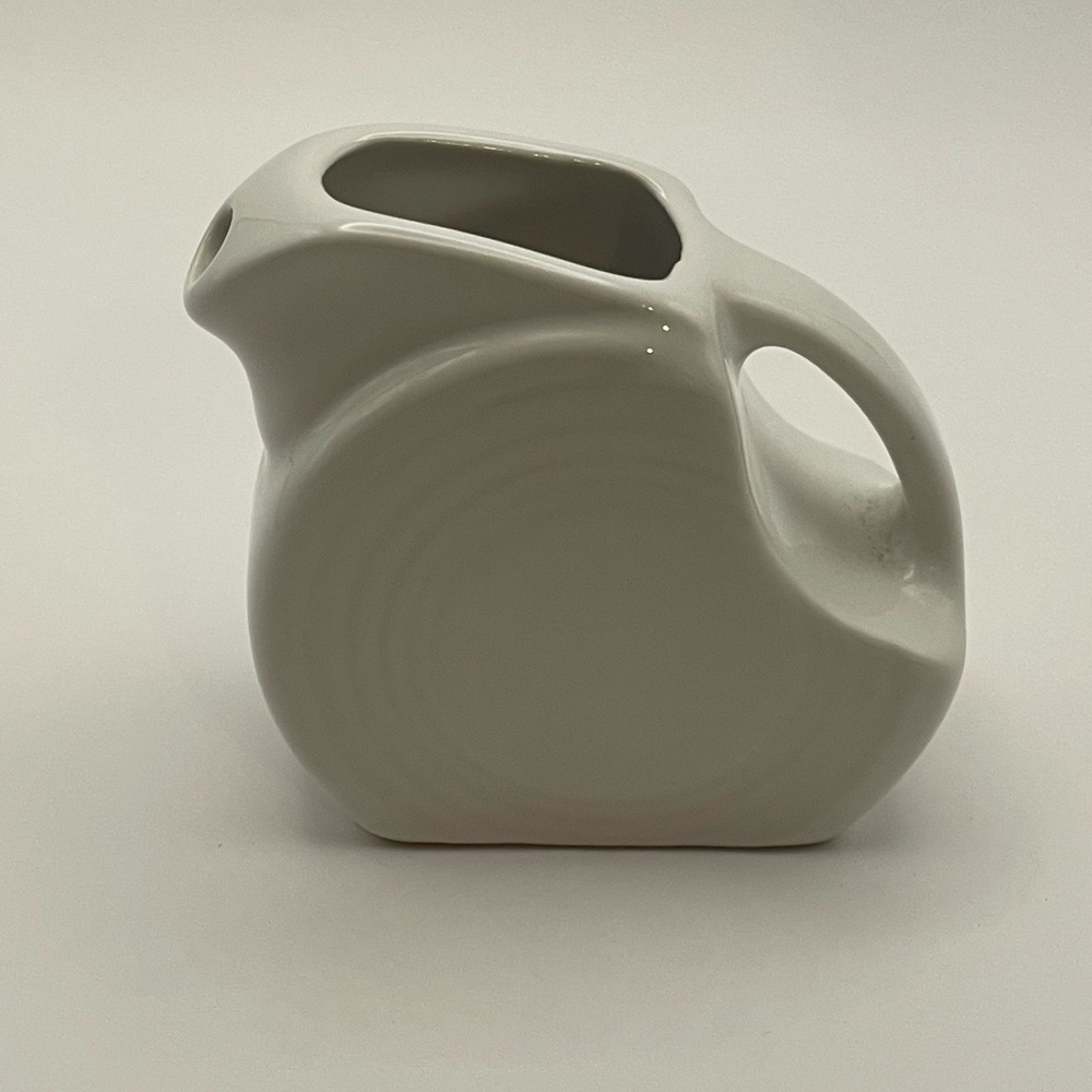 Homer Laughlin Fiesta 5 ounce Mini Small Disk Pitcher Serveware Ceramic White